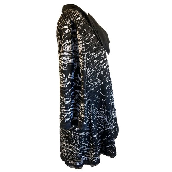 Lindi Shirt Womens Medium Black White Music Waterfall - Picture 2 of 9